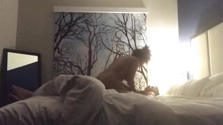 Cutie Hispanic riding her man