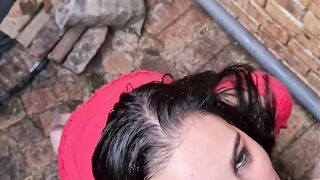 getting my dick blown after giving piss facial inside back