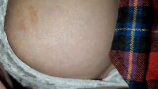 Student gets skirt lifted (bushy snatch)