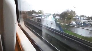 I pull out my cock into front of the hoe into the train