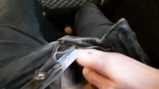 I pull out my cock into front of the hoe into the train