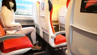 I pull out my cock into front of the hoe into the train