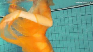 Blonde voluptuous tight 18 year old Nastya underwater