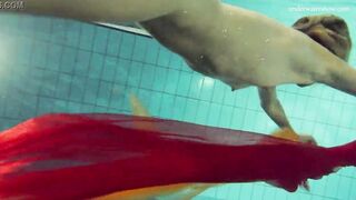 Blonde voluptuous tight 18 year old Nastya underwater