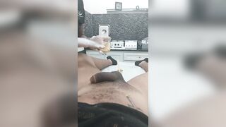 Young Women waxes cock
