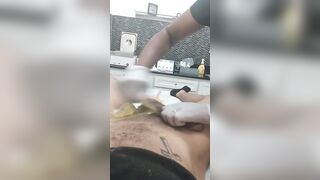 Young Women waxes cock