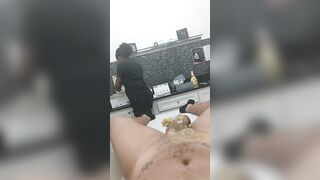 Young Women waxes cock