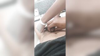 Young Women waxes cock