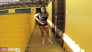 Kriss Hotwife Showing Off Inside Hotel Hall