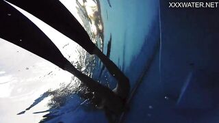 Sophie Murena blonde goddess masturbating into the pool