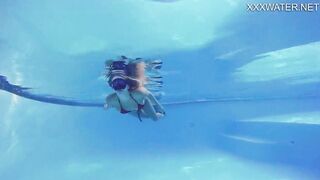 Sophie Murena blonde goddess masturbating into the pool