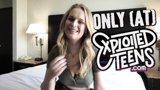 Thin barely legal with pigtails blows penis point of view style