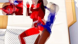 Adorable Succubus got ahegao from Femboy dick.