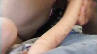 Vulgar grandmother plays with twat