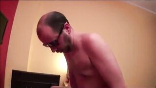 She is getting double teamed and creampie