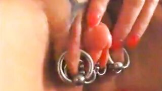 Iam Pierced old with long clitoris and cunt lip piercings