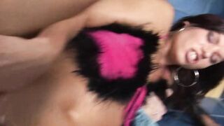 gets banged inside the booty first with a vibrator and