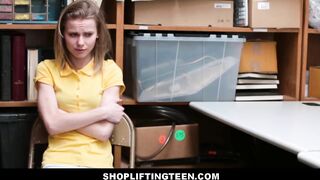 Thin Blonde Shoplifting Teenagers Nailed By Officer