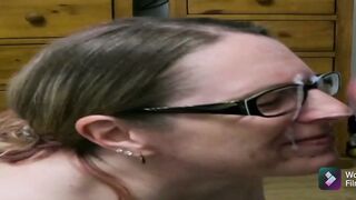 Step cougar Enjoying son cum shot