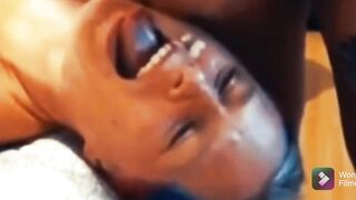 Step cougar Enjoying son cum shot