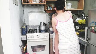 She was mad and I licked her snatch into the kitchen