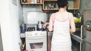 She was mad and I licked her snatch into the kitchen