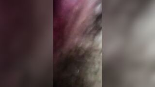 Fucking the wifes unshaved twat inside the trailer on vacation.