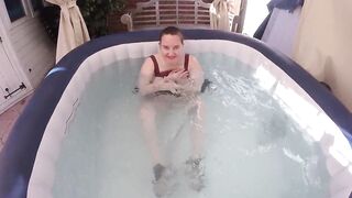 goddess hot tub inside sneakers and Miniskirt