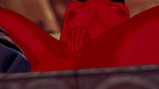 Meru the Succubus finger bang her cunt while sitting on a