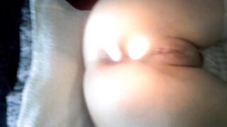 INSANE - 2 candles 1 inside her vagina and 1 inside her booty