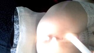 INSANE - 2 candles 1 inside her vagina and 1 inside her booty
