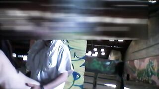 quickly inside an abandoned shed