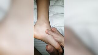 Cum on my ex lover soles and legs