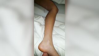 Cum on my ex lover soles and legs