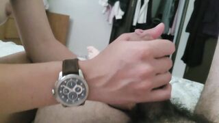 cum on see wrist bondage head hand job