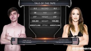 Cheyenne Jewel Wrestling Fight vs Sam Jerking His Dick Then
