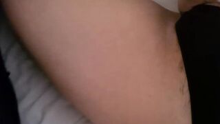 She lets me put a finger into her bushy cunt inside morning