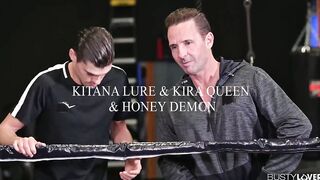 Kitana Lure, Honey Demon and Kira Queen Screwed Rough inside