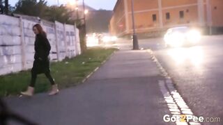 Double Outdoor Peeing For Goddess Red Head
