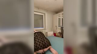 German anal rides a big vibrator