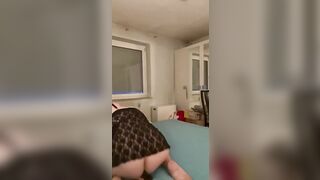 German anal rides a big vibrator