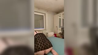 German anal rides a big vibrator