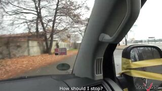 Beauty Bombshell is taken inside the screwed van and getting