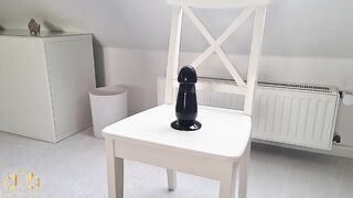 CrazyFetishCouple - African Massive Toy on Chair