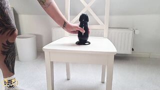 CrazyFetishCouple - African Massive Toy on Chair
