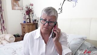 AGEDLOVE Big Tit Old Auntie Trisha Managing 2 Dicks into Hardcore