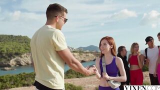 VIXEN Thin ginger Lottie has passionate affair on vacay