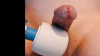 curved penis jizzes with magic wand