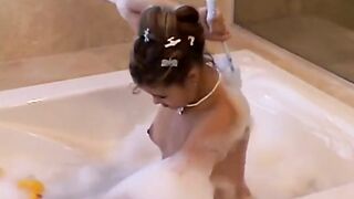 Topanga relishes sexual bathtime satisfaction