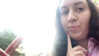 Risky playground masturbation and peeing inside outdoor